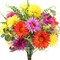 Artificial Gerbera Daisy & Silk Flower Bouquet – Faux Mixed Flowers for Cemetery, Home, Wedding, Table, and Indoor/Outdoor Decoration (13.38in, 8 Pieces)
